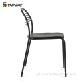 Cadeira de metal design minimalista para sala de jantar empilhável